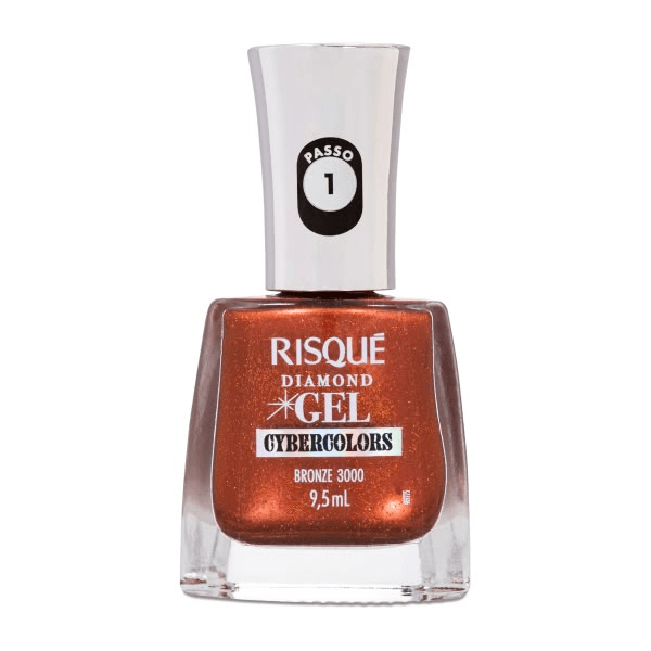 Esmalte Risqué Top Coat Diamond Gel Bronze 3000 - 9,5ml